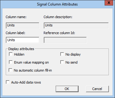 Signal Column Attributes